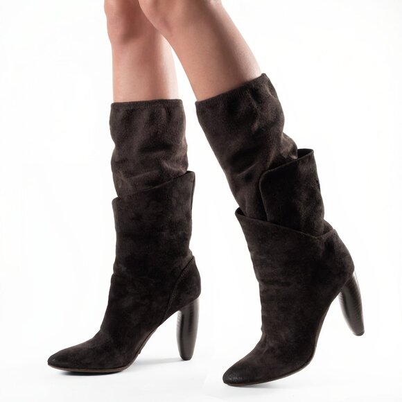Marsèll Suede with Knit Pull-On Boots - Size 36